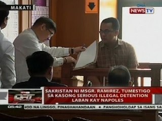 Sakristan ni Msgr. Ramirez, tumestigo sa kasong serious illegal detention laban kay Napoles