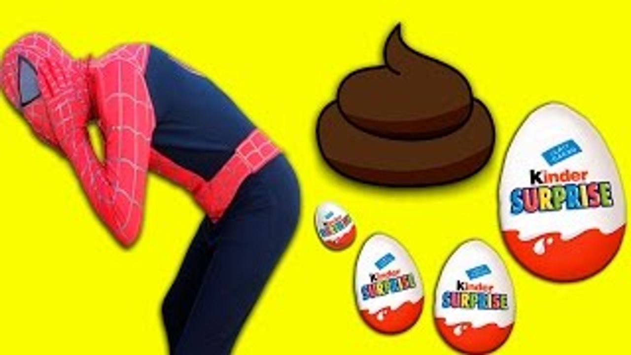 Spiderman Poo Surprise Eggs Frozen Elsa Joker Hulk Funny Superhero In Real Life MEGA Compi