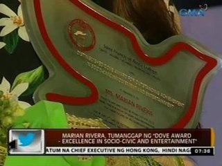 24Oras: Marian Rivera, tumanggap ng "Dove Award - Excellence in Socio-Civic and Entertainment"