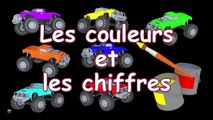 Camions dessin animé pour bébé - Apprenez les couleurs et les chiffres avec les monsters trucks
