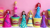 Disney Princess MagiClip Collection Play-Doh Magic Clip Frozen Anna Ariel Merida Belle Dolls