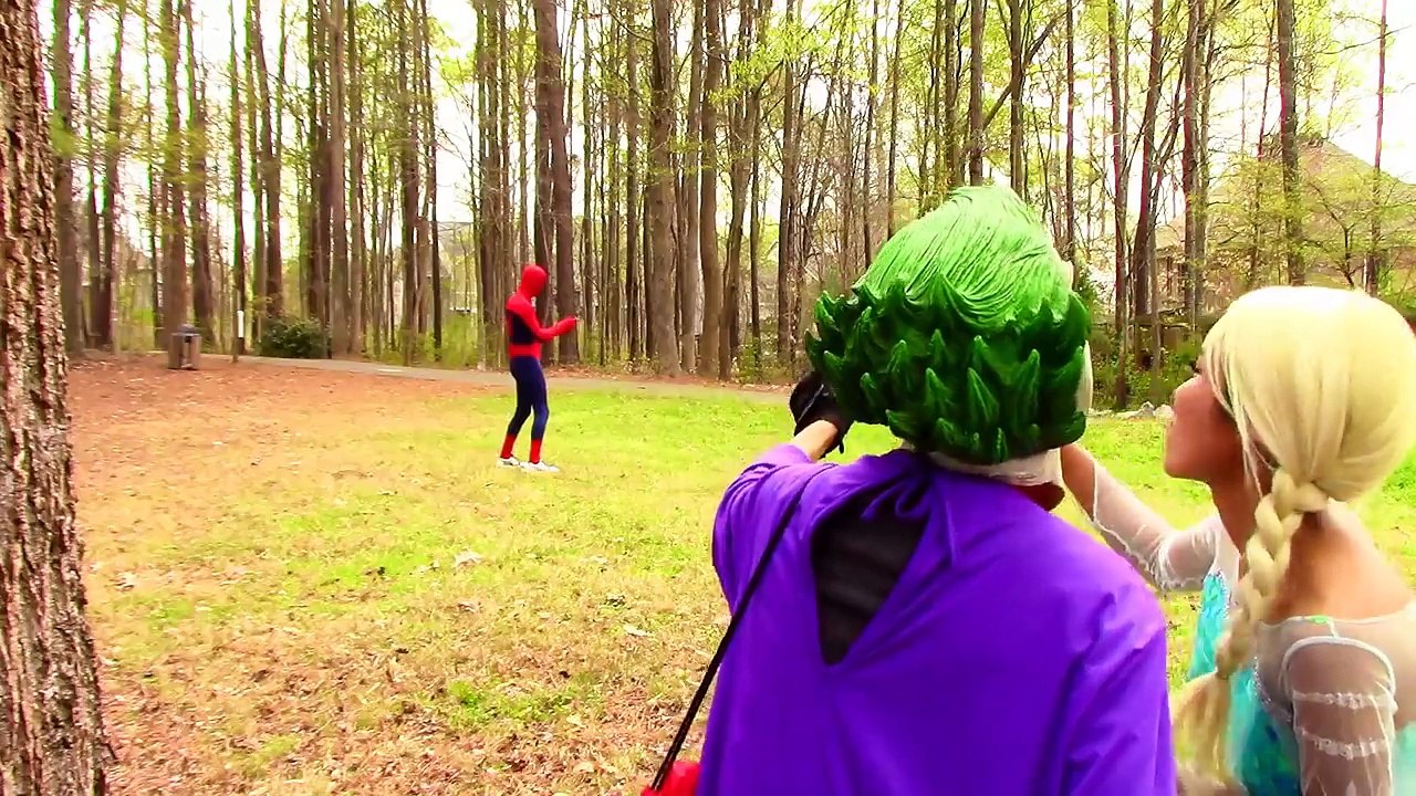 Spiderman vs Evil Frozen Elsa & Joker: Voodoo Doll Hypnosis Funny Superhero movie IRL
