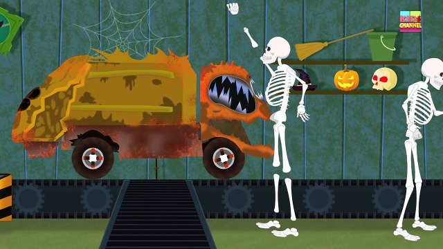 Scary Garbage Truck _ Car Garage _ Halloween Video for Kids & Toddlers-kJRxrf-9e5s