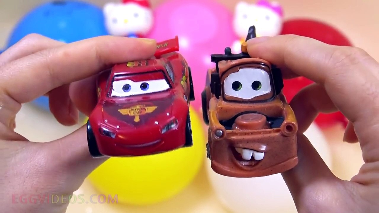 5 Water Balloons Collection Learn Colours Wet Balloon Finger Nursery Rhymes Song Disney Cars Kitty-7cZgXXWeYfo