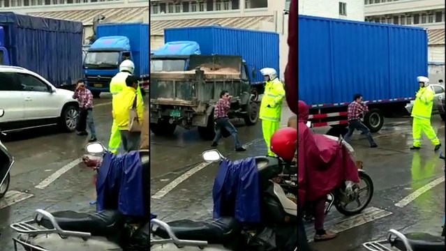 Un chinois bourré se prend pour un maître de Kung Fu face à un policier