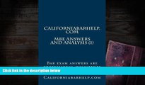 Audiobook  California Bar Help - MBE Answers And Analysis (1): Bar exam answers are professional