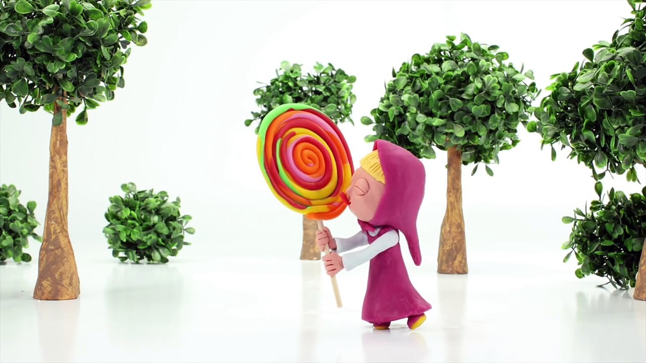 Masha and The Bear Rainbow Ice Cream Lollipop Play Dough Stop Motion Videos