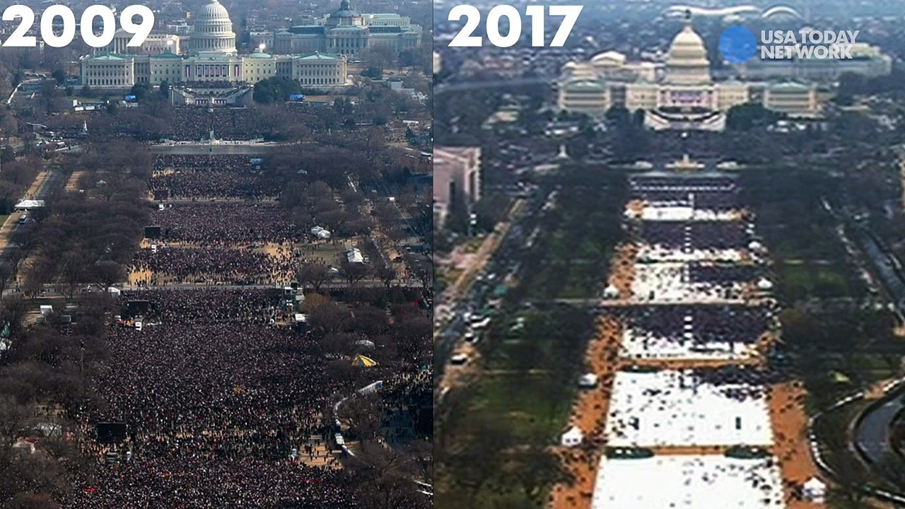 How does Trump's inauguration crowd stack up to Obama's It doesn't-f8iuyhMIVMc