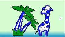 Learn colors With Fun Rainbow Coloring Giraffe | Teach Colours | Learn Colors for Kids Babies