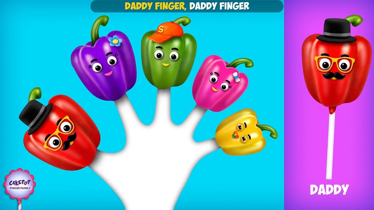 The Finger Family Capsicum Family Nursery Rhyme | Cake Pop Finger ...