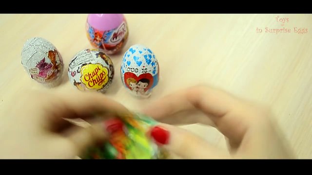 Киндер Сюрприз Хелло Китти и игрушки в яйце: Маша и Медведь, Винкс / Winx, Hello Kitty