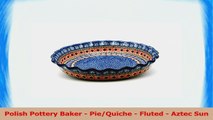 Polish Pottery Baker  PieQuiche  Fluted  Aztec Sun c3299cd3