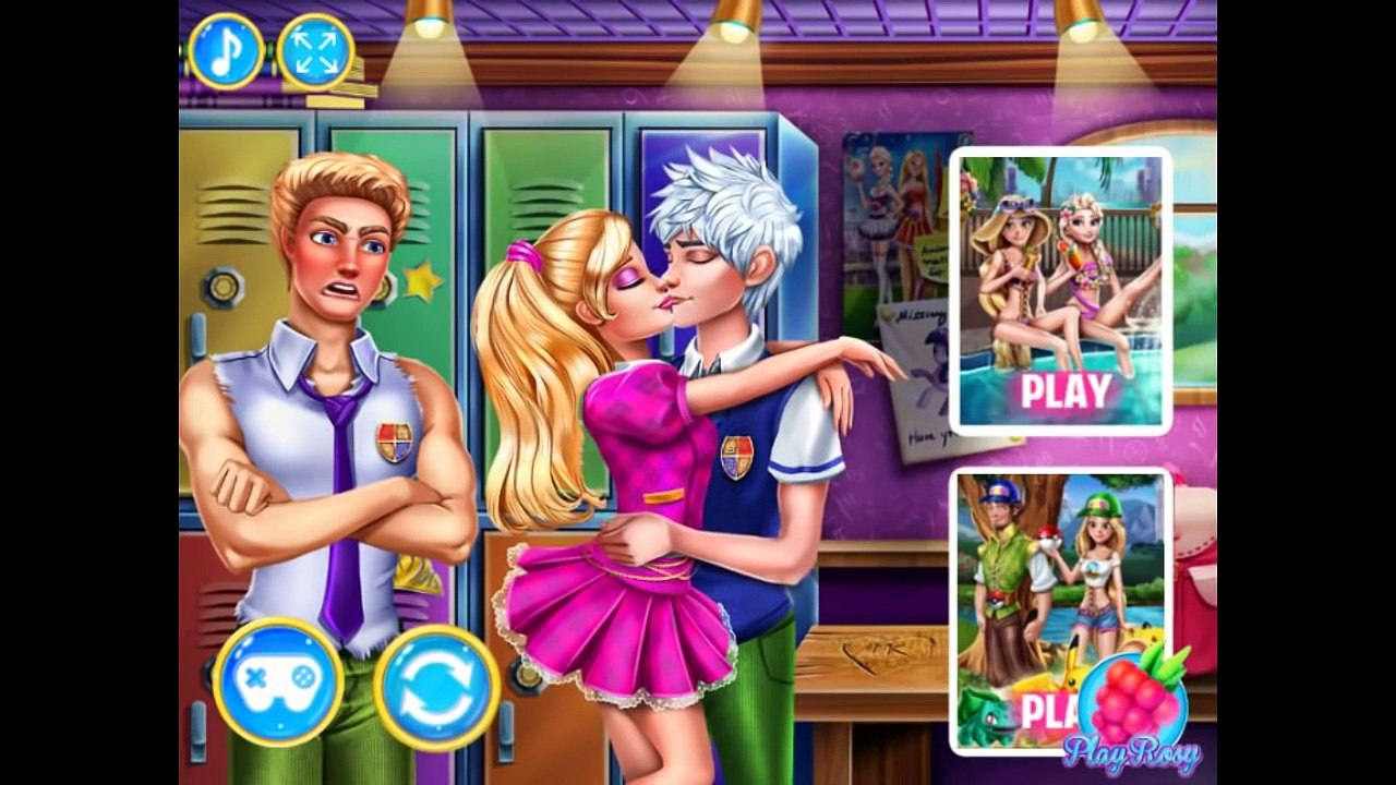 Barbie Cheating Ken with Jack Frost! Barbie and Jack Frost Kissing Game For Kids!