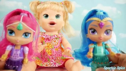 BABY ALIVE EATS PLAY DOH and POOP in Potty Diaper Snackin Sara kids toys playdough Shimmer and Shine