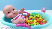 Baby Doll Bath Time Learn Colors Peppa Pig Play doh Kids Video