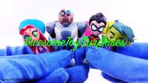Learn Colors! Teen Titans Play-Doh Surprise Eggs Ice Cream Cups Dippin Dots Toy Surprises!