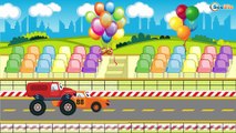 El Camión es Rojo Para Niños - La zona de construcción - Caricatura de carros