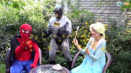 Spiderman lost Superhero Strength! w/ Frozen Elsa, Pink Spidergirl, Batman, Anna & Ironman! Ep. 115