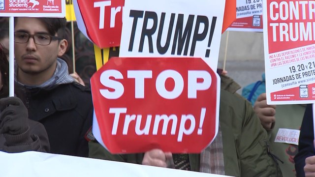 Los estudiantes se manifiestan en contra de Donald Trump