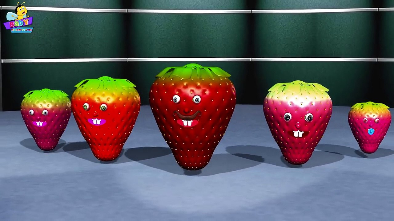 The Finger Family Strawberry Family 3D Nursery Rhyme _ Strawberry Finger Family Songs-oPffhwWx7xc