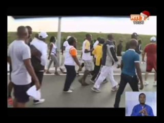 RTI - Grande marche des membres du gouvernement sur le Pont Henri Konan Bedié