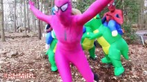 Spiderman T-Rex DINO DANCE & Pink Spidergirl Dino Dancing T-Rex -Fun Superhero in Real Life :)