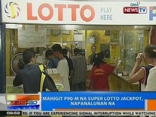NTG: Mahigit P90-M na Super Lotto 6/49 jackpot, napanalunan na