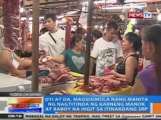 NTG: DTI at DA, maninita na ng nagtitinda ng karneng manok at baboy na higit sa itinakdang SRP