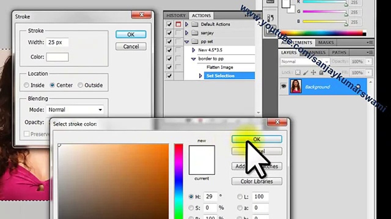One click create Passport size Photo in adobe Photoshop
