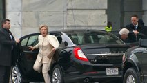 Hillary Clinton arrives at Trump inauguration