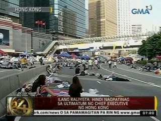 Mga raliyista, bigong harangin ang mga sasakyang papasok sa opisina ng Hong Kong Chief Executive