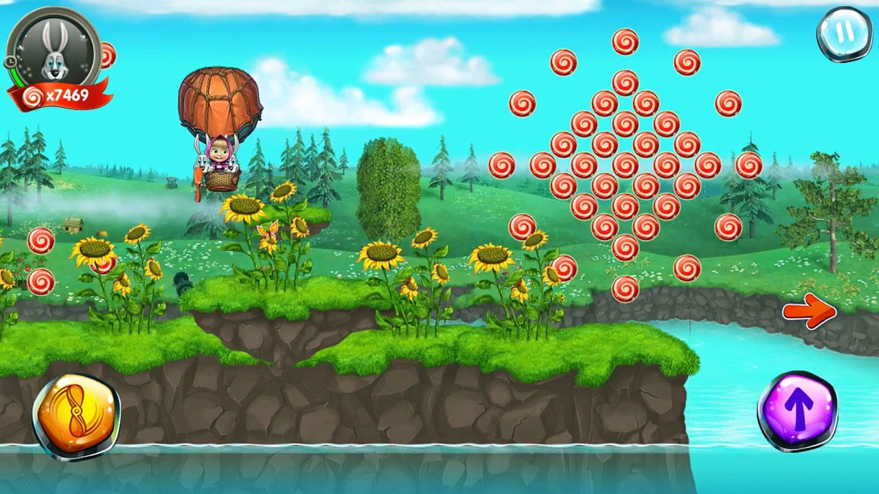 мультик ИГРА Маша и медведь на воздушном шаре - спасатели. уровень 23