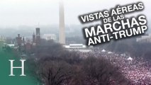 Imágenes aéreas de las marchas de mujeres anti-Trump