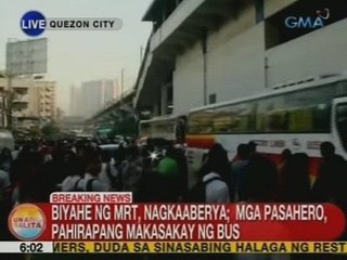 UB: Biyahe ng MRT, nagkaaberya; mga pasahero, pahirapang makasakay ng bus