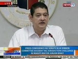 NTG: Presscon kaugnay ng jurisdiction challenge ni Mayor Binay sa Senado