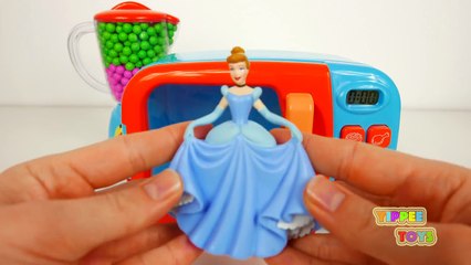 Microwave and Blender Kitchen Toy Appliance Candy Surprise Toys and Disney Princess | Learn Colors