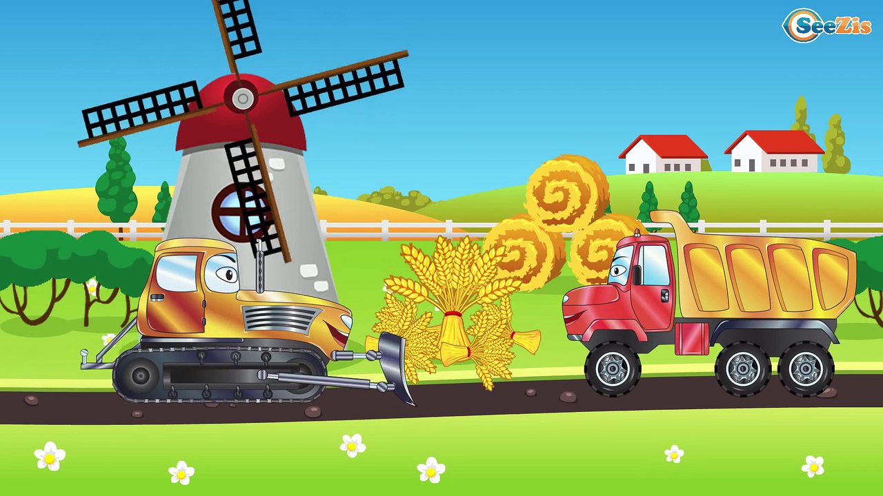 The Red Truck in the City of Cars | Construction Vehicles | Cars & Trucks Cartoon for children