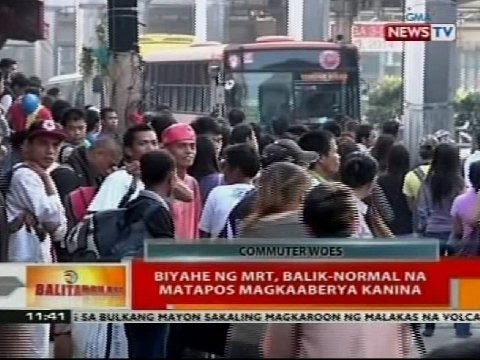 BT: Biyahe ng MRT, balik-normal na matapos magkaaberya kanina
