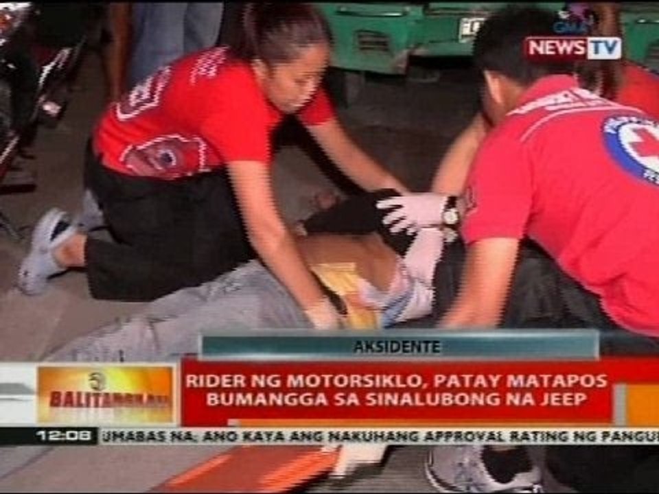 Rider ng motorsiklo, patay matapos bumangga sa sinalubong na jeep