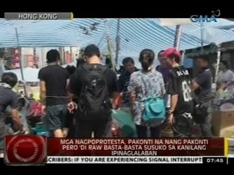 24 Oras: Mga nagpoprotesta sa Hong Kong, pakaunti na nang pakaunti
