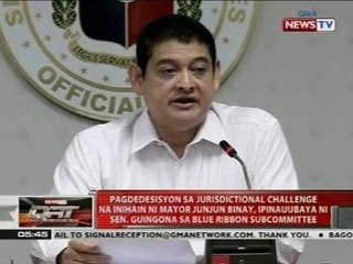 Pagdedesisyon jurisdictional challenge ni Mayor Binay, ipinauubaya sa blue ribbon subcommittee