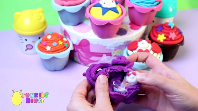 Hello Kitty Play Doh Surprise Cupcakes with Hello Kitty Toys Inside