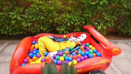 KILLER CLOWN Attacks Kids ! w_ Spiderman Frozen Elsa McQueen Cars Toys Hulk Spiderbaby in Real Life