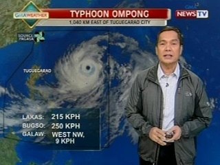 BP: Typhoon Ompong, pinakamalakas na bagyong pumasok sa PAR simula nitong Enero