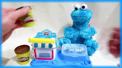 Cookie Monster Eating Play-Doh Cookies | Homemade Play Dough Cookies for Cookie Monster