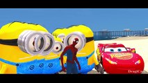 Spiderman & MINIONS Lightning McQueen Disney Cars Nursery Rhymes (Children Songs w/ Action)