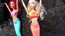 Frozen Elsa amp Ariel Mermaid Doll Toys Snorkeling DisneyCarToys Hawaii Barbie Little Mermaid