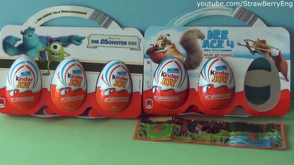 Kinder surprise eggs unboxing Monster University Ice Age 4 retro new new collection