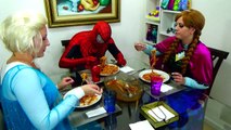 Spiderman Poo Fire with Frozen Elsa & Anna vs Joker Chili Prank - Fun Superheroes Movie In Real Life