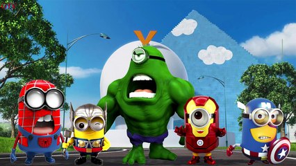 Download Video: Minions Hulk Finger Family Rhymes | Minions Spiderman Cartoons Finger Family Children Nursery Rhymes